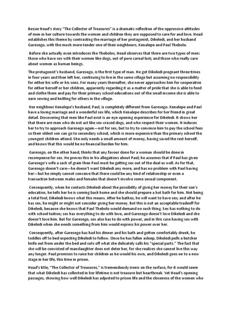 The Collector of treasure summary .